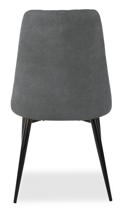 Miya Dining Chair with Polyester Fabric, Metal - Charcoal