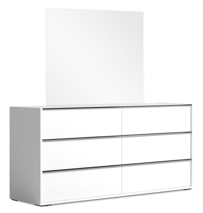 Raia Bedroom Dresser Mirror - Made in Italy, Modern - White