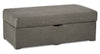 Made in Canada Morty 48\" Leather-Look Fabric Storage Ottoman - Grey