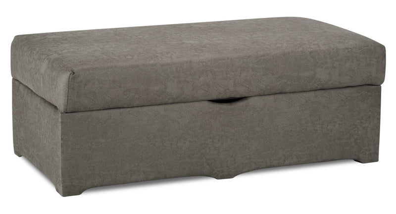 Made in Canada Morty 48\" Leather-Look Fabric Storage Ottoman - Grey