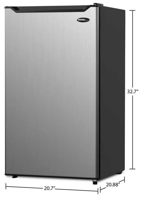 Danby 20.7\" 4.4 Cu. Ft. Single-Door Mini Fridge - Stainless Steel - DCR044B1SLM