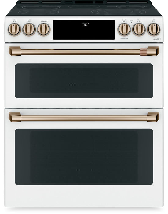Cafe 7 Cu. Ft. Smart Electric Range with True European Convection and Self Clean Racks - Matte White - CCES750P4MW2