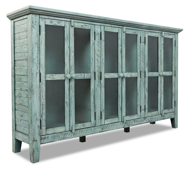 Rocco 70\" 6-Door Large Accent Cabinet - Vintage Blue