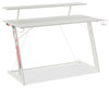 Sparta 48\" Gaming Office Desk with Raised Monitor Shelf - White with Black & Red Accents
