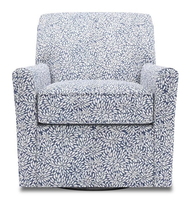 Made in Canada Sofa Lab Customizable Swivel 31\" Fabric Accent Chair - Spa Multicolour
