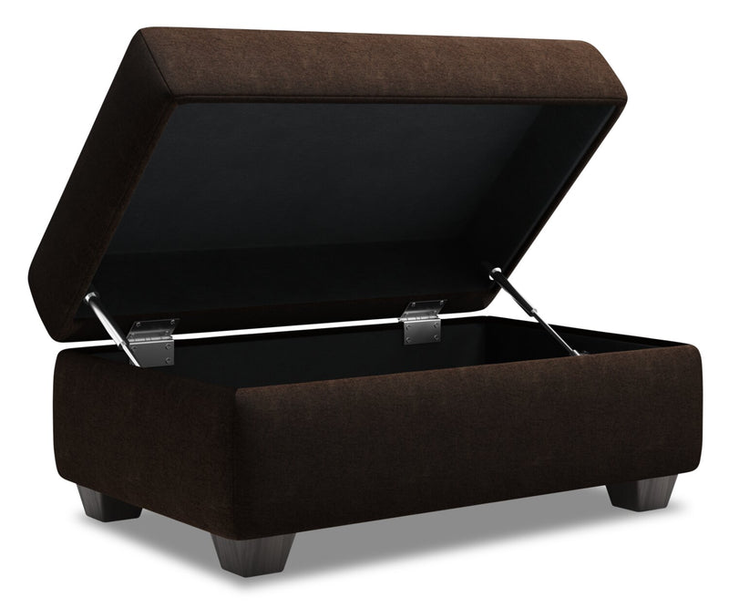 Made in Canada Customizable Sofa Lab The Trunk 39\" Chenille Fabric Storage Ottoman - Luxury Chocolate Brown