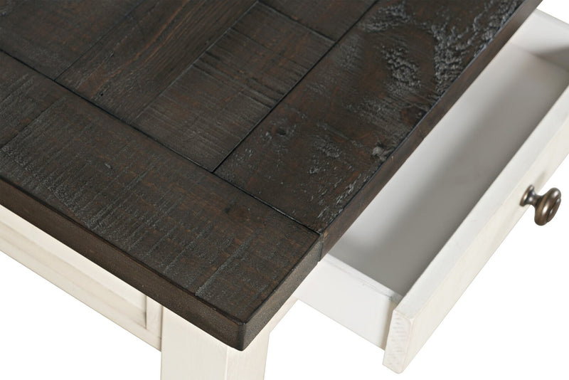 Madison County 50\" Office Office Desk with 3-Drawers - Vintage White with Barnwood Brown