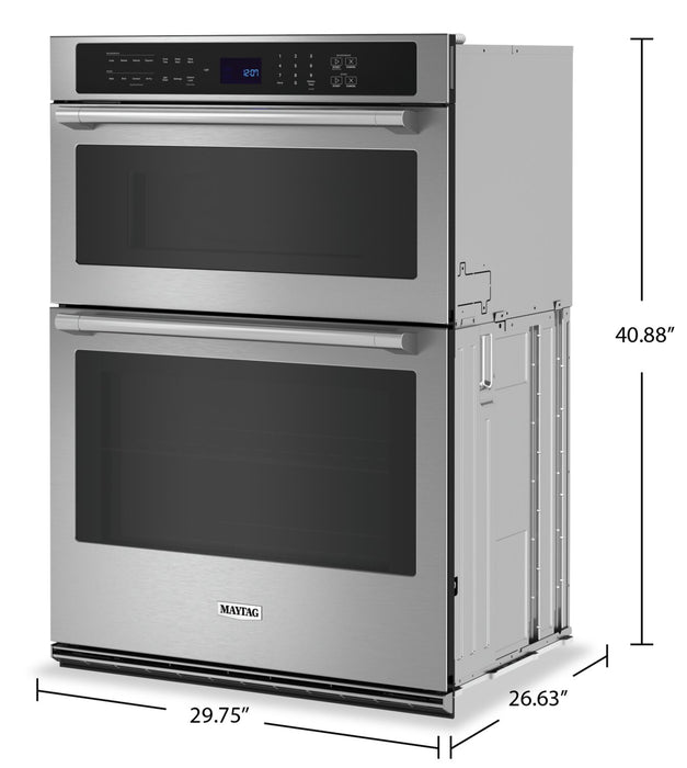 Maytag 30\" 6.4 Cu. Ft. Electric Combination Wall Oven with True Convection - Fingerprint Resistant Stainless Steel - MOEC6030LZ