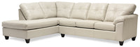 Made in Canada Addison 2-Piece Left-Facing Leather-Look Fabric Sectional with Removable Seat Cushions - Beige