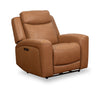 Scott Living Prescott 42.5\" Genuine Leather Power Reclining Chair with Power Headrest - Butternut Brown