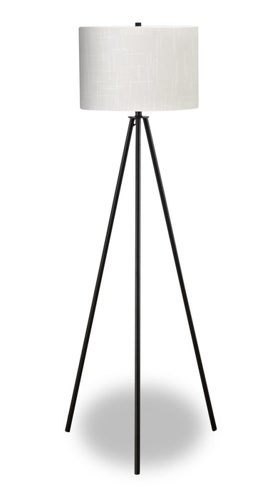 63\" Black Metal Tripod Floor Lamp