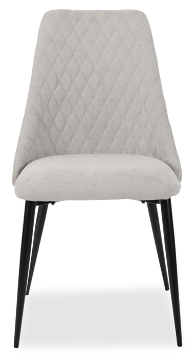 Miya Dining Chair with Polyester Fabric, Metal - Grey