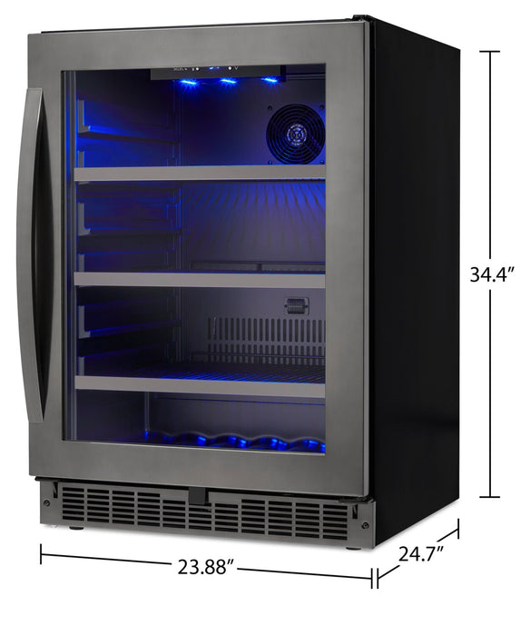 Silhouette Prague 23.9\" 5.6 Cu. Ft. Single-Door Beverage Centre - Black Stainless - SSBC056D3B-S