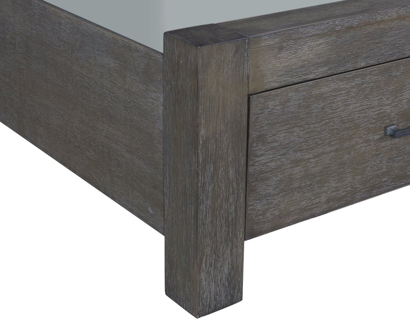 Koda Platform Storage Bed with Headboard & Frame, Wooden, Grey - King Size