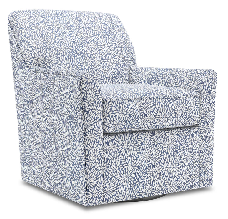 Made in Canada Sofa Lab Customizable Swivel 31\" Fabric Accent Chair - Spa Multicolour