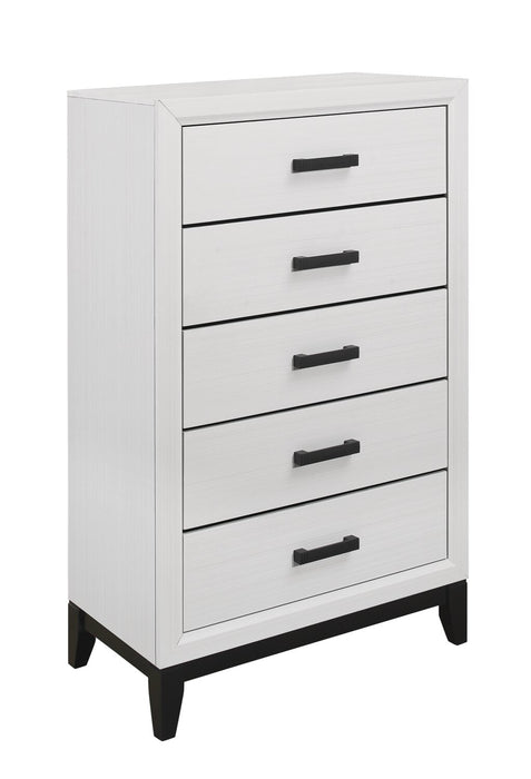 Kate Bedroom Chest of Drawers, 5-Drawer, 31.1\"W x 50.4\"H - White