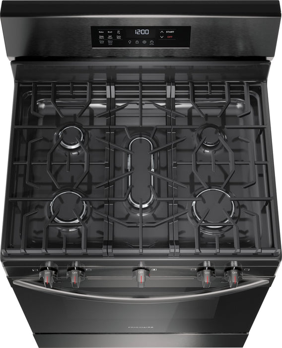 Frigidaire 5.1 Cu. Ft. Gas Range With Air Fry and Convection Bake - Black Stainless Steel - FCRG3083AD