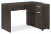 Bristol 46\" L-Shaped Computer Office Desk with Shelves, Drawer & Cabinet - Brown Oak