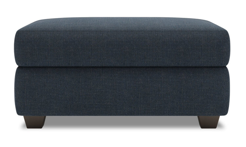 Made in Canada Customizable Sofa Lab The Trunk 39\" Linen-Look Fabric Storage Ottoman - Luna Sailor Blue