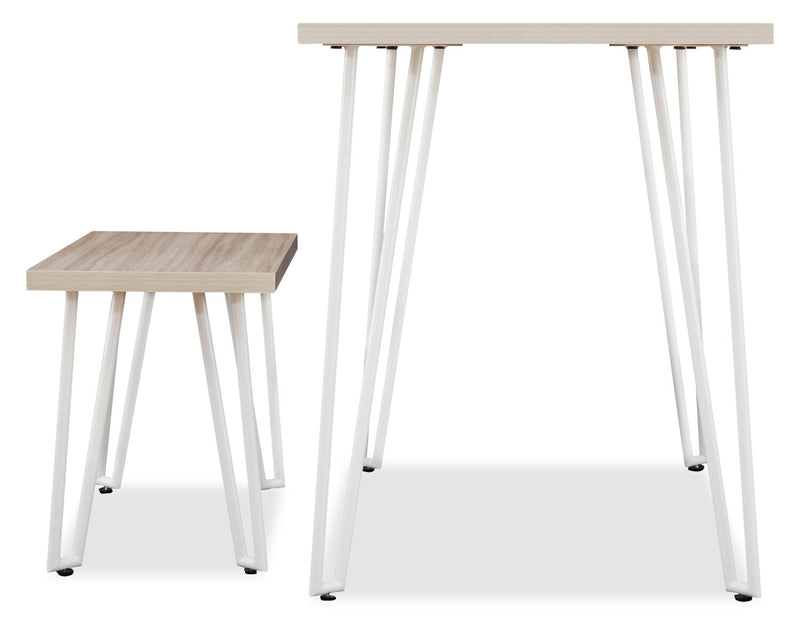 Liam Study Desk with Bench for Kids - White