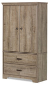 Holt Bedroom 2-Drawer Chest with Storage Cabinet, 33.75\"W x 63.5\"H, Made in Canada - Brown