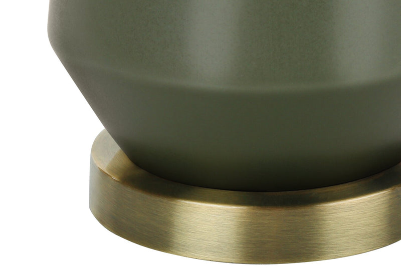 26\" Green and Gold Ceramic Table Lamp