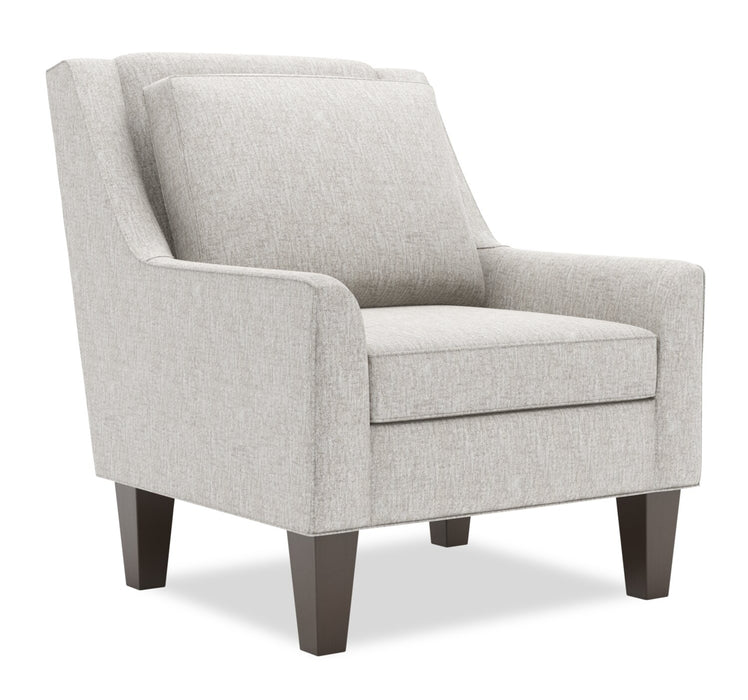 Made in Canada Sofa Lab Customizable Club 29\" Chenille Fabric Accent Chair with Wood Legs - Luxury Silver