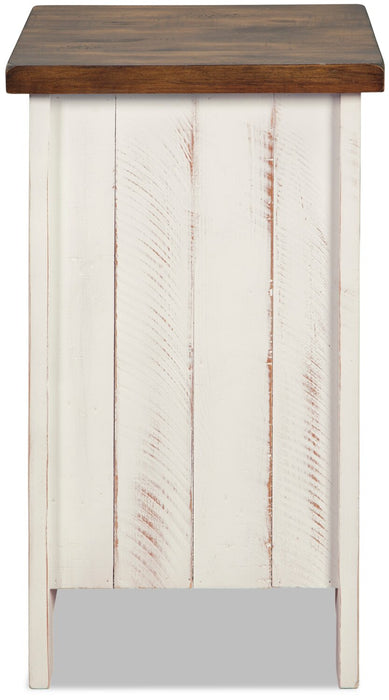 Benjy 14\" Rustic Chairside Table with Storage - Two Tone Wood