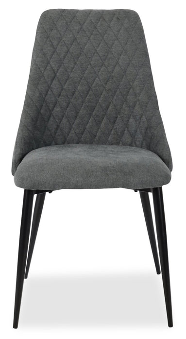 Miya Dining Chair with Polyester Fabric, Metal - Charcoal
