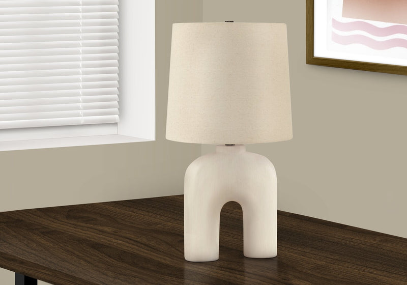25\" Cream Resin Arch Shaped Table Lamp