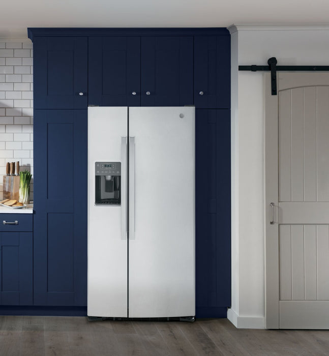 GE 33\" 23.2 Cu. Ft. Side-by-Side Refrigerator - Stainless Steel Fingerprint Resistant  - GSS23GYPFS