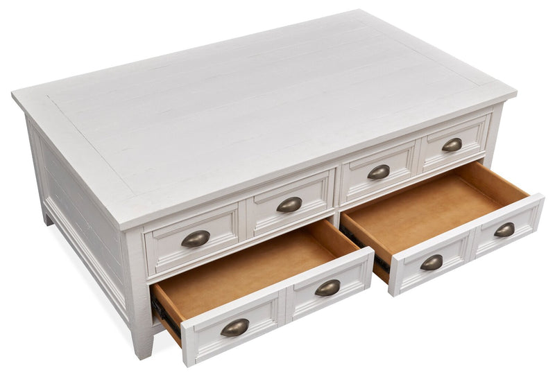 Heron Cove 50\" Traditional Lift Top Coffee Table with Storage and Casters - White Pine