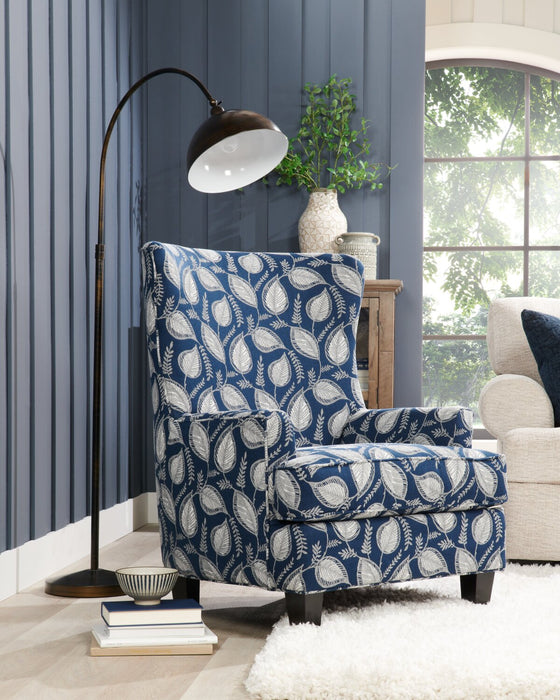 Made in Canada Sofa Lab Customizable Wingback 32\" Fabric Accent Chair - Midnight Multicolour