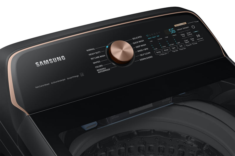 Samsung 6.2 Cu. Ft. Top-Load High-Efficiency Washer - Black Stainless Steel - WA54CG7550AVA4