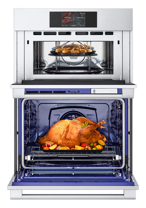 LG Studio 30\" 6.4 Cu. Ft. Electric Combination Wall Oven with True Convection - Smudge Proof Stainless Steel - WCES6428F