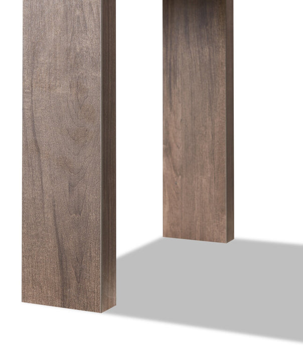 Harvy  50\" Modern  Glaass Top Sofa Table with Shelf - Hazelnut