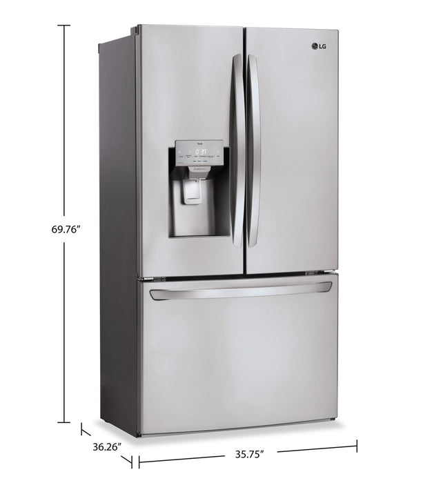 LG 36\" 28 Cu. Ft. French-Door Refrigerator - Smudge Proof Stainless Steel - LRFS28XBS