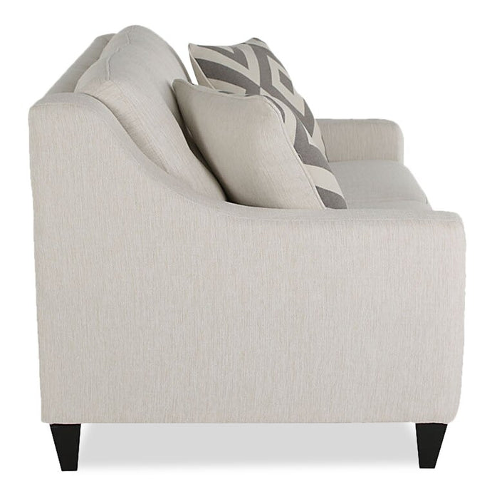 Made in Canada Cindy Crawford Home Kylie 55\" Linen-Look Loveseat with Wood Legs - Zeus Pearl