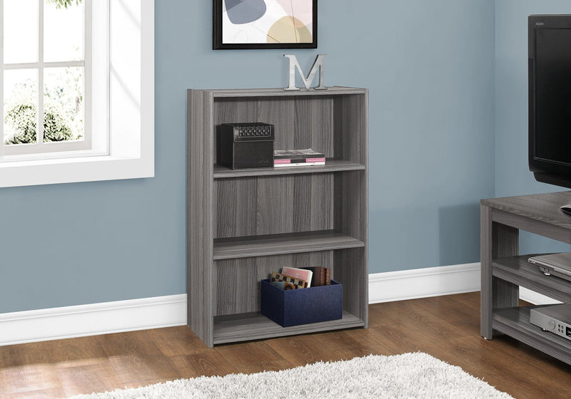 Slade 24.75\" 3-Shelf Bookcase - Grey