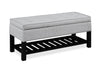 Ryan 43.5\" Storage Bench with Bottom Shelf - Light Grey