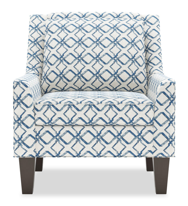 Made in Canada Sofa Lab Customizable Club 29\" Fabric Accent Chair with Wood Legs - Ocean Multicolour