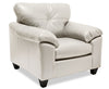 Made in Canada Addison 42\" Leather-Look Fabric Chair with Removable Seat Cushion and Tufting - Beige