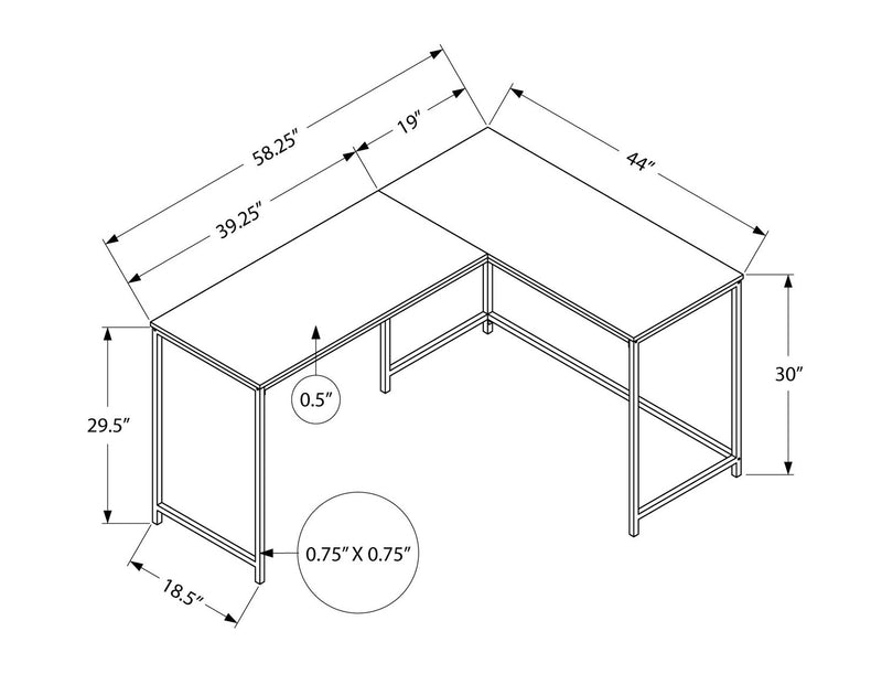 Karter 58.25\" L-Shaped Corner Office Desk - Brown