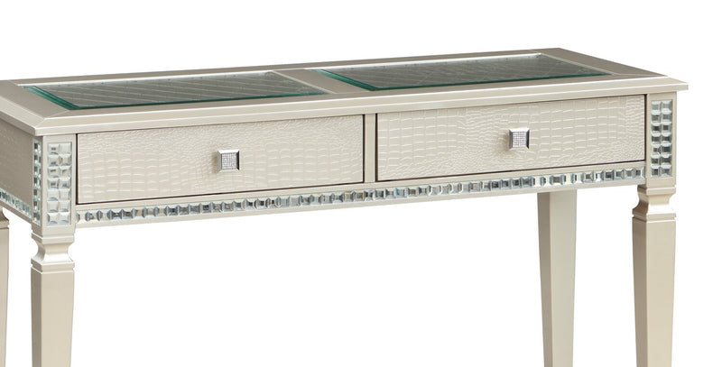 Tyra 48\" Glam Sofa Table with Storage - Champagne
