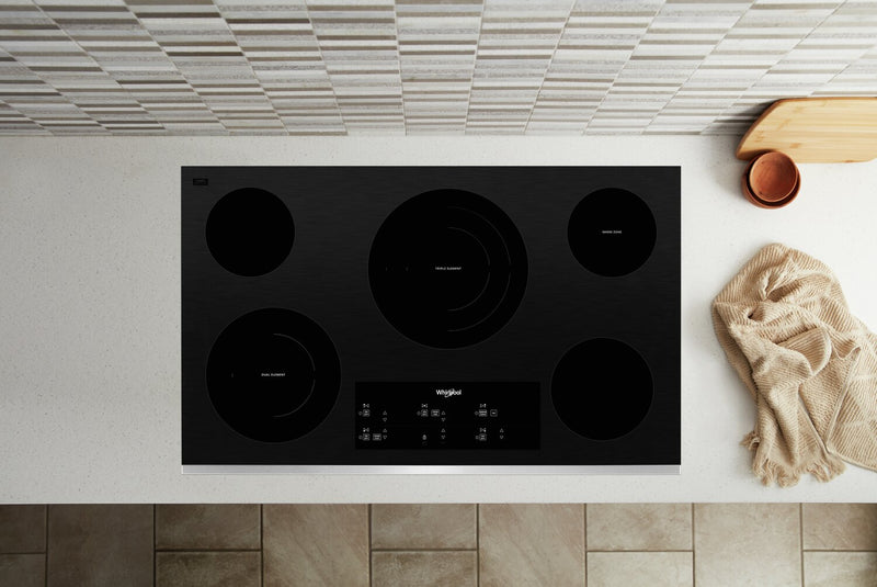 Whirlpool 36\" 5-Element Electric Cooktop - Stainless Steel - WCE97US6KS