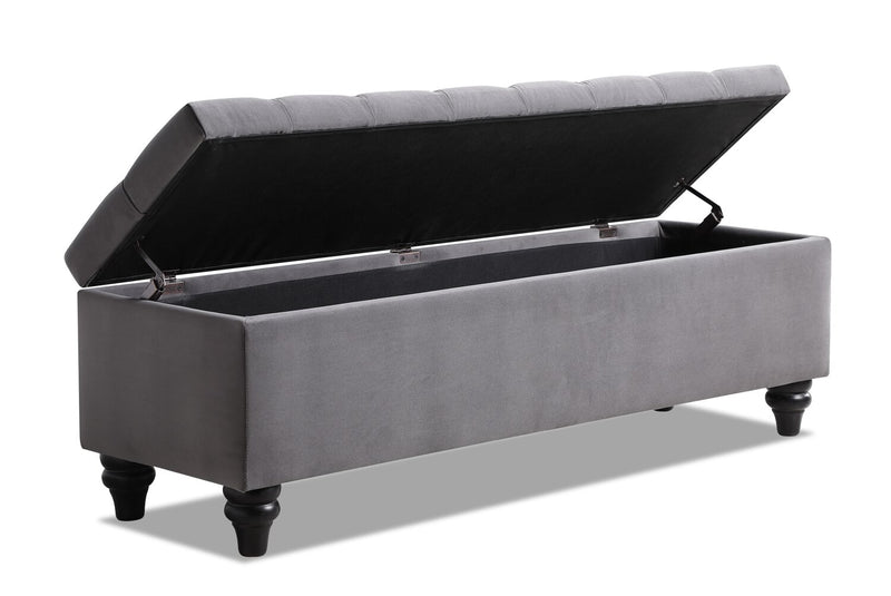 Sage 57\" Storage Bench - Grey Velvet