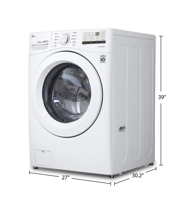 LG 5.2 Cu. Ft. Front-Load High-Efficiency Washer - White - Stackable - WM3400CW