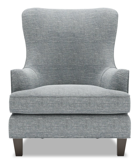 Made in Canada Sofa Lab Customizable Wingback 32\" Linen-Look Fabric Accent Chair - Luna Pewter Grey