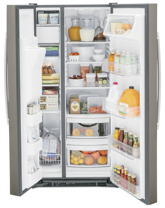 GE 33\" 23.2 Cu. Ft. Side-by-Side Refrigerator - Slate - GSS23GMPES