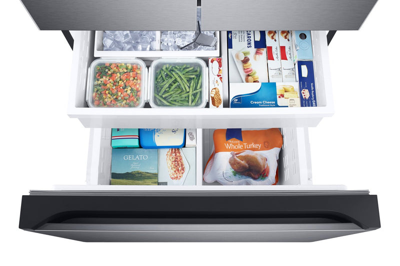 Samsung 33\" 24.5 Cu. Ft. French-Door with Beverage Center™ &AutoFillWaterPitcher Refrigerator - Black Stainless Steel - RF25C5551SG/AA